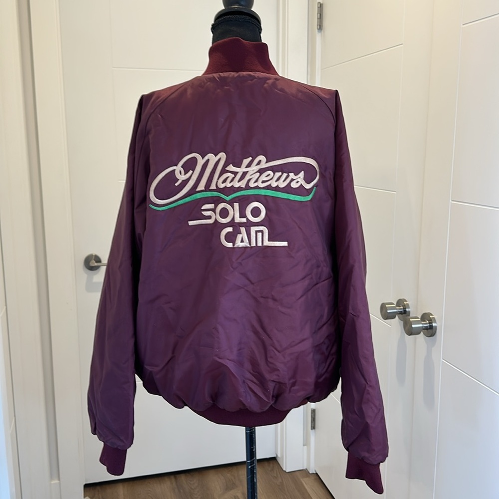 Vintage 90s Bomber Jacket Men’s XL Burgundy - Picture 4 of 17